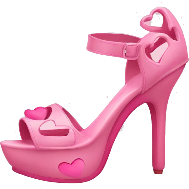 Pink open Heels with hearts in the heel emoji