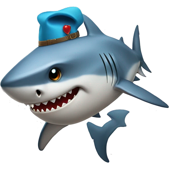 shark with hat emoji