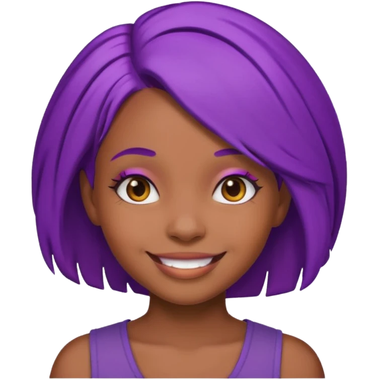 nerd emoji but it’s a black girl with purple hair emoji