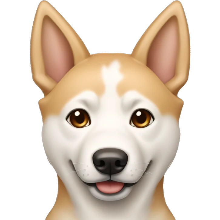 light brown and white jindo with pointed ears emoji