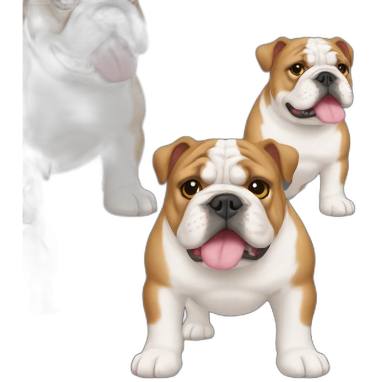 Dog english Bulldog full body emoji