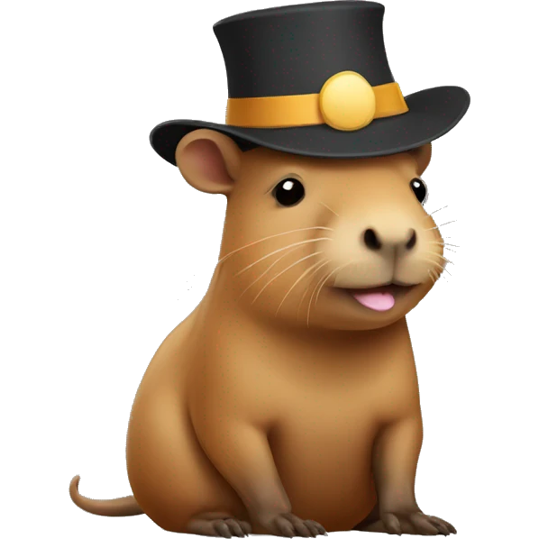 Capybara with hat emoji