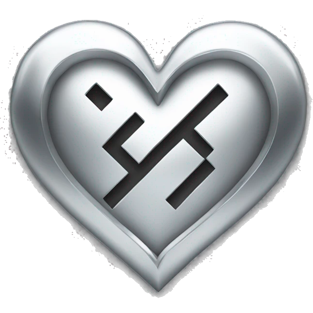 Silver chrome heart  emoji