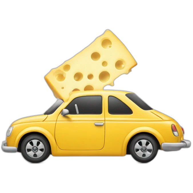 Swiss cheese trapping a car emoji
