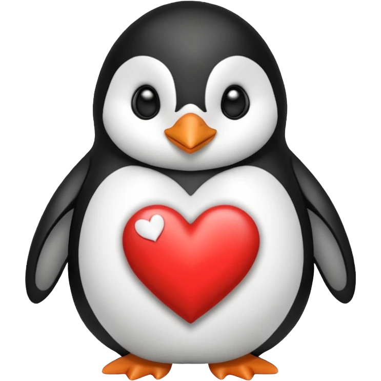 Penguin with a heart emoji