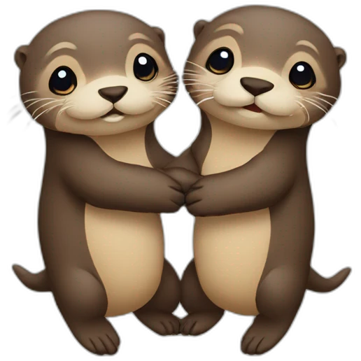 Otters holding hands emoji