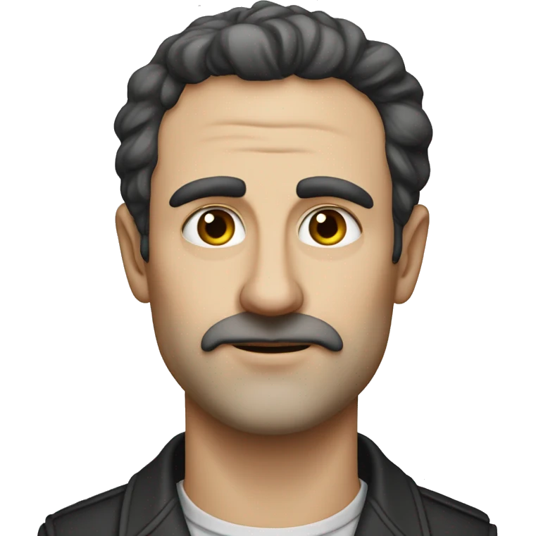 European 40 years old writer of the early 20th century, without facial hair, with dark hair, without glasses emoji