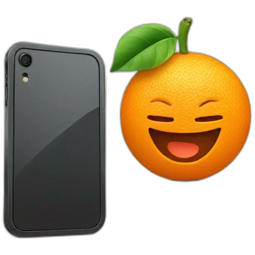 orange with phone in hand emoji