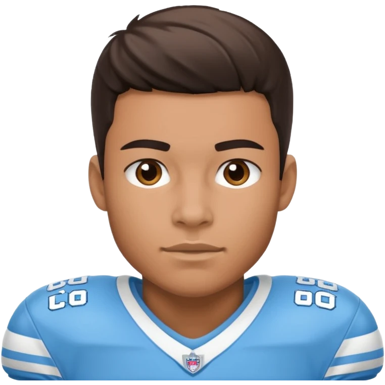 College football player in  Carolina Blue color  emoji