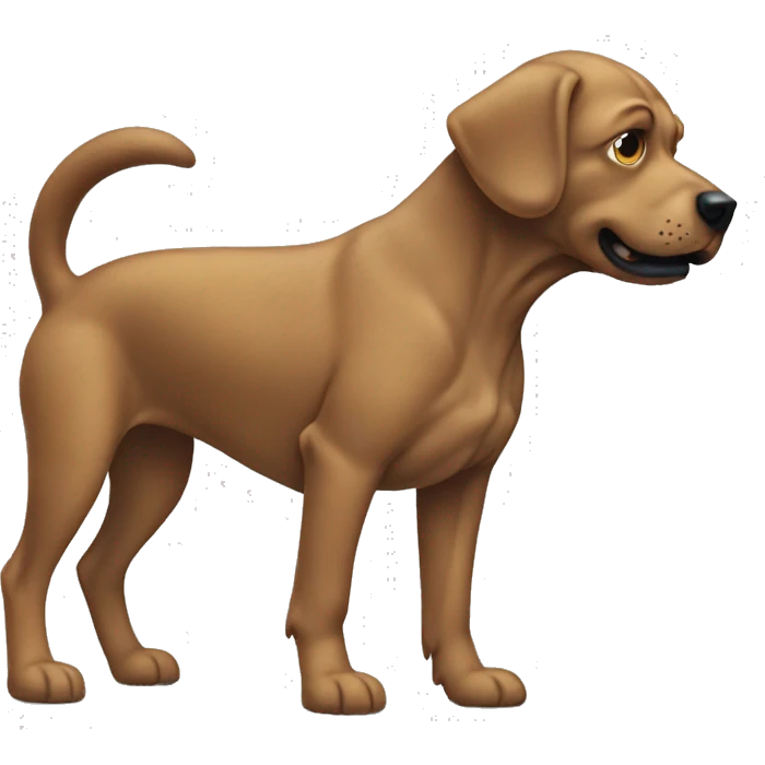 A dog scratching their butt emoji