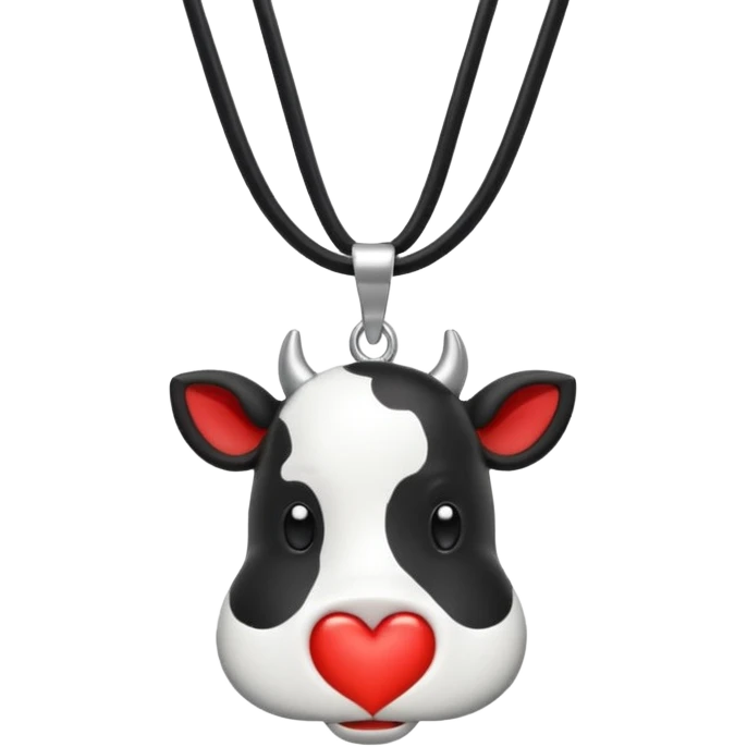 i need combination of this two emojis for making a neckless ❤️🐮 the desing must be simple so it can make easily emoji