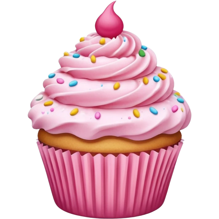 Cupcake with pink icing emoji