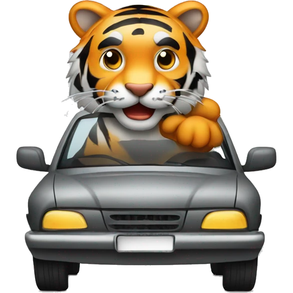 a tiger parking a car emoji