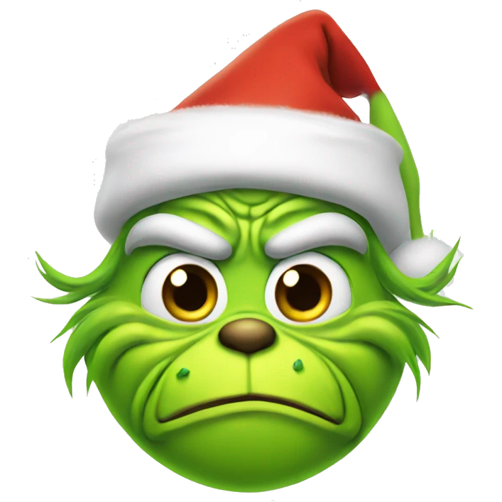 Grinch with a Santa hat emoji