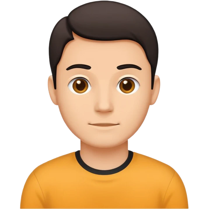 Minimalistic flat vector icon, iOS style, thin black outline on white background. Character guy made in the style of the default avatar. emoji