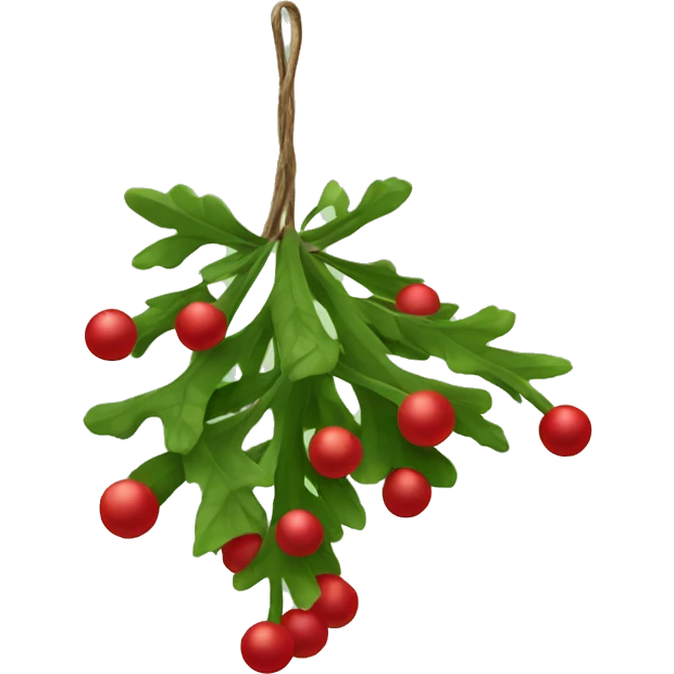 Realistic hanging mistletoe ball emoji