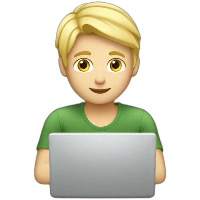 blond-boy-working-at-pc emoji