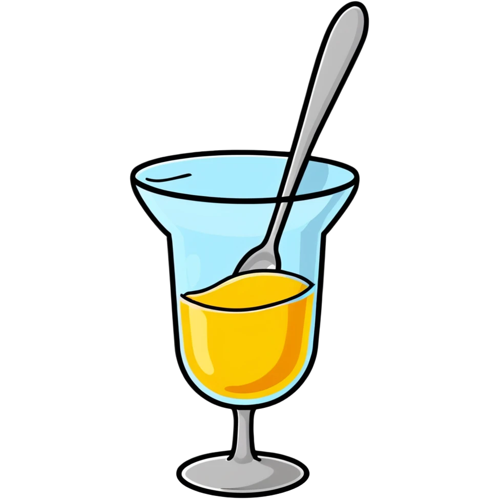 a spoon with white clear jelly emoji