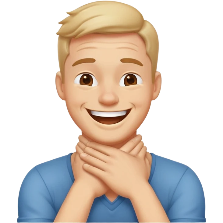 Arms crossed holding neck laughing guy emoji