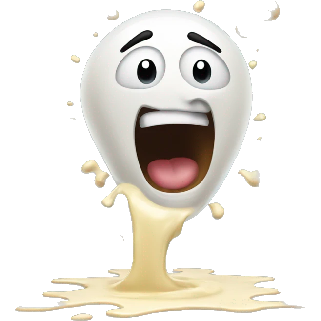 Screaming emoji with spilled milk  emoji