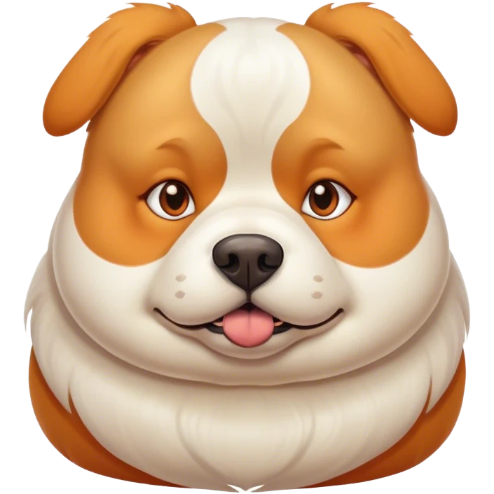 Very obese white and orange dog emoji