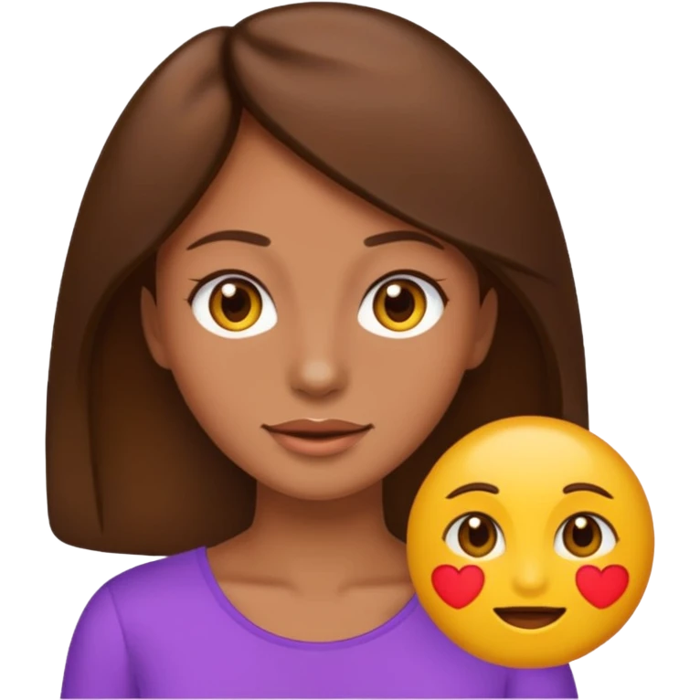 create me an emoji that looks 100% like this “👩🏼” but with brown hair emoji