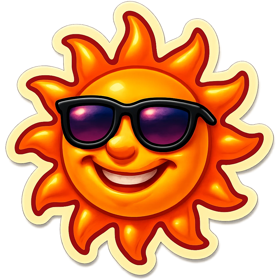 A smiling sun with sunglasses emoji