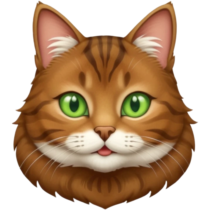 Brown cat tabby with white mouth emoji