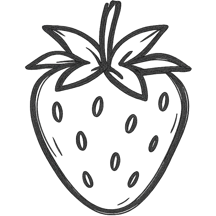 strawberry hand drawn black outline icon emoji