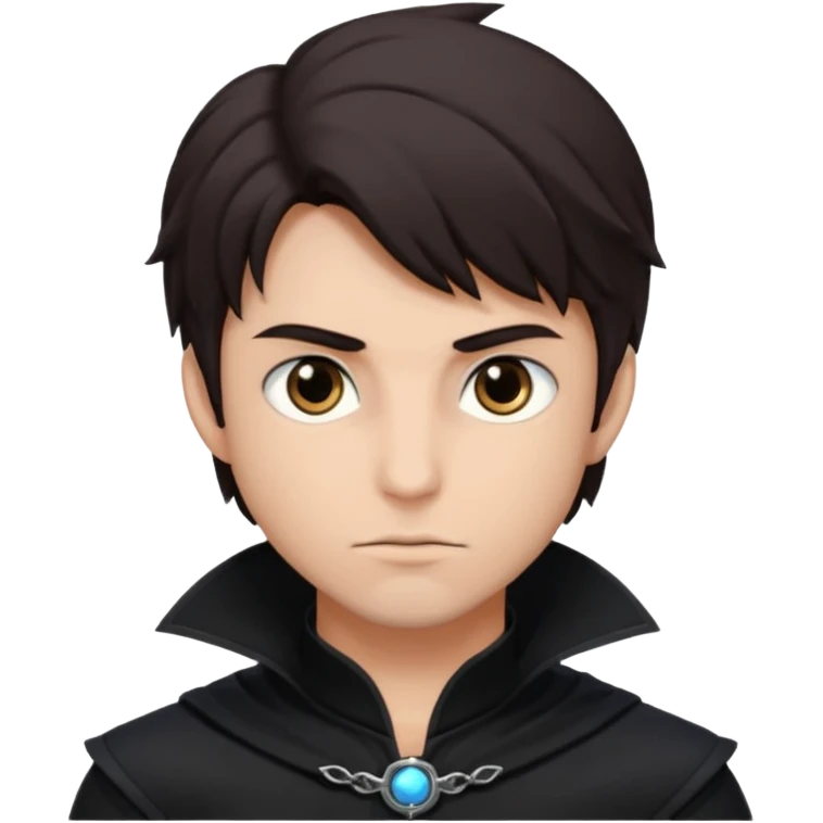 Shadow Moon (Male) from American Gods with dark brown hair, black outfit emoji