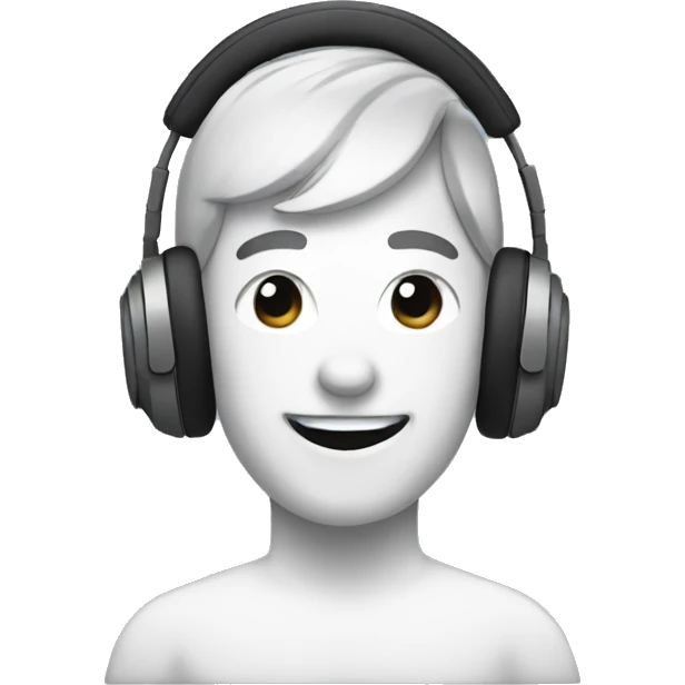 Person happy in headphones  emoji