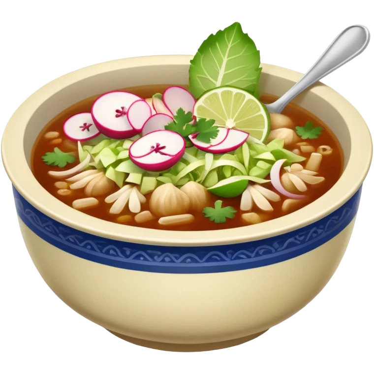 a delicious hot bowl of pozole emoji