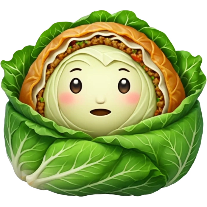 Cabbage roll  with no face emoji