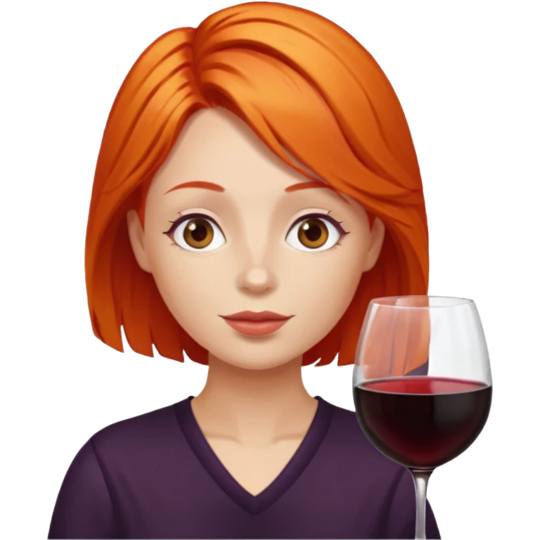 orange hair drinking wine emoji