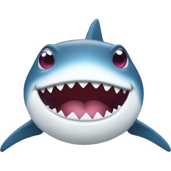 happy shark with hearts in eyes emoji