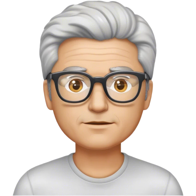 middle aged man with salt-and-pepper hair and glasses emoji