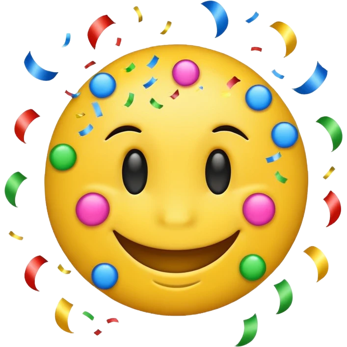 Smiley emoji with confetti  emoji