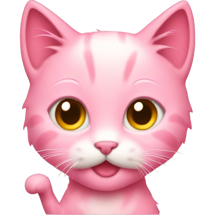 pink kitten holding a beer emoji