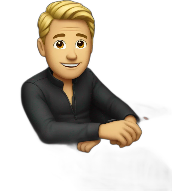 man in black car emoji