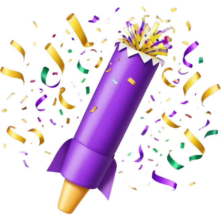 party popper purple   emoji