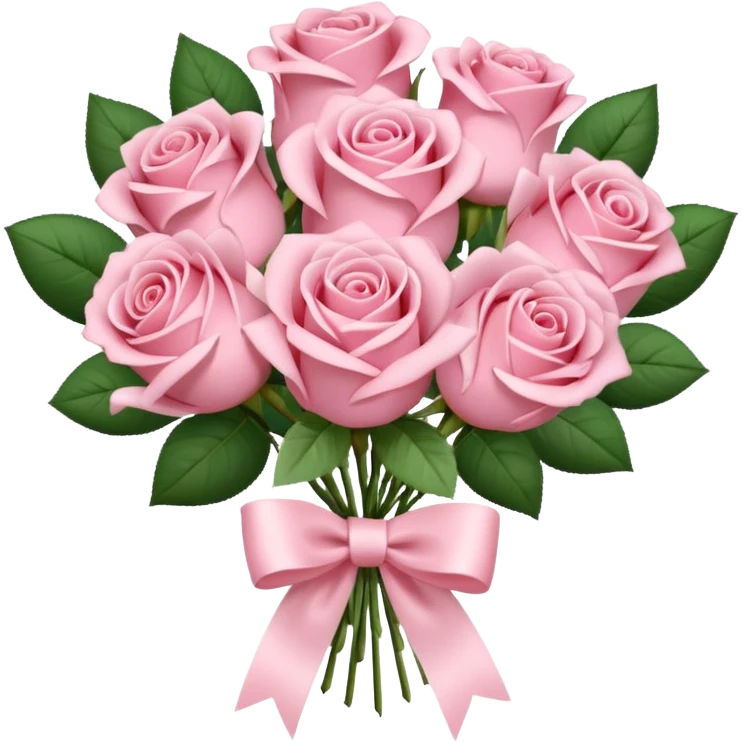 soft pink bouquet with ribbon emoji