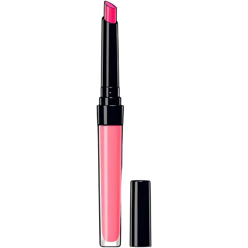 shiny pink lip gloss with applicator emoji