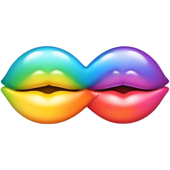 Rainbow kiss mark emoji