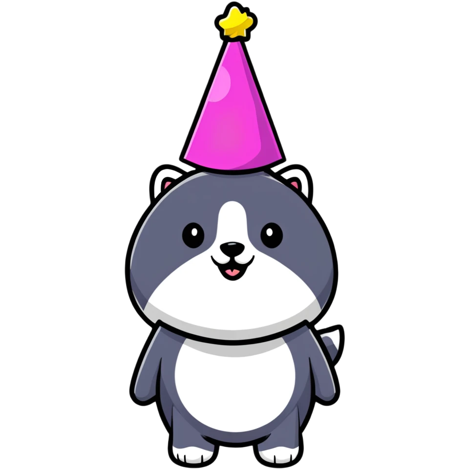 party animal with party hat emoji
