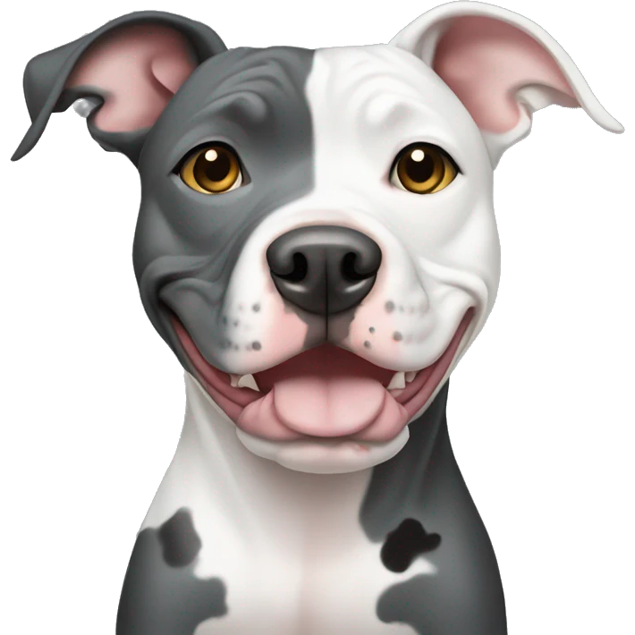 one eyed pit bull with grey spots emoji