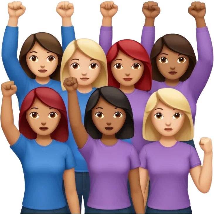 this are just a bunch of women, why this should be a good symbol for feminism? could there be a raised fist including typical feminism symbolic language? emoji