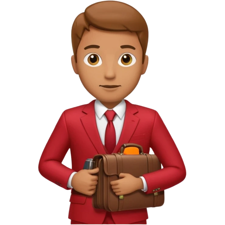A businessman in a crimson suit with a briefcase emoji