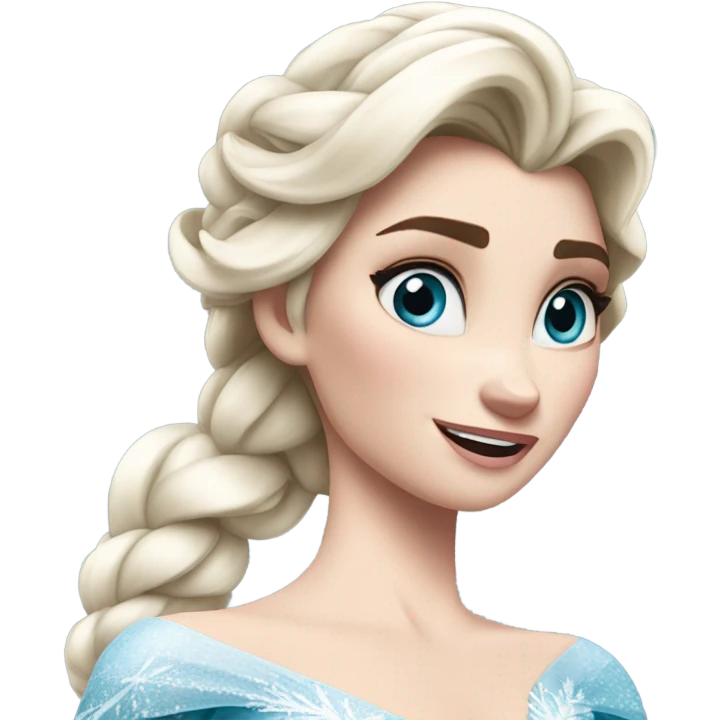 Elsa from the movie frozen but buff emoji