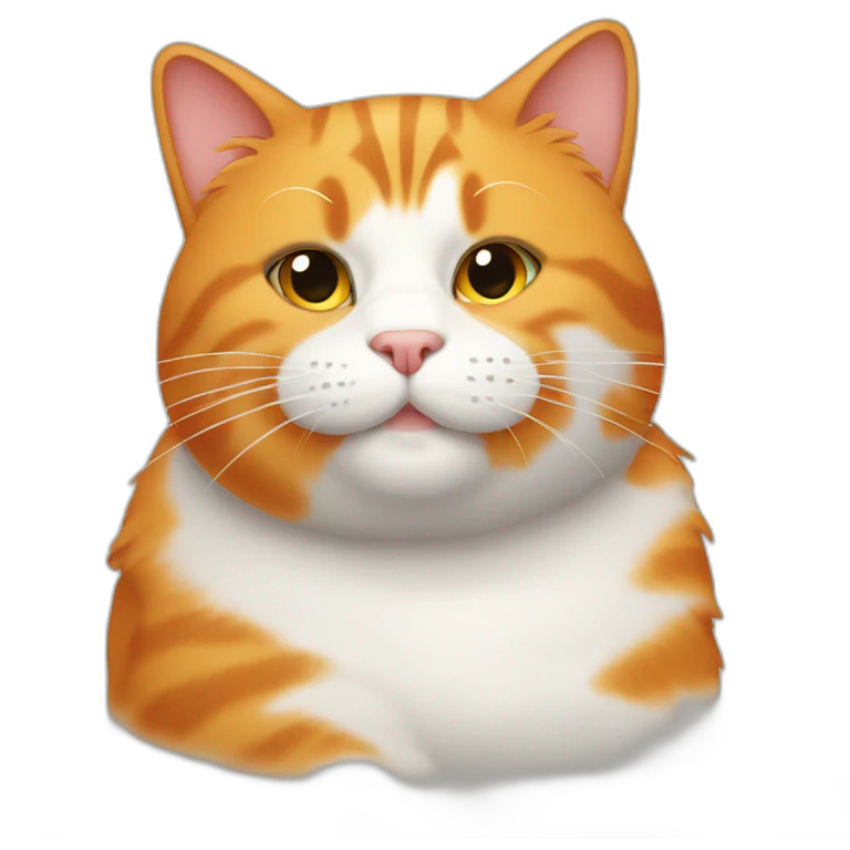 Chunky orange cat with white spot emoji