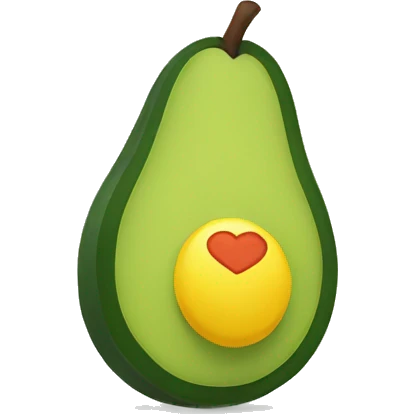 Avocado with a yellow heart emoji